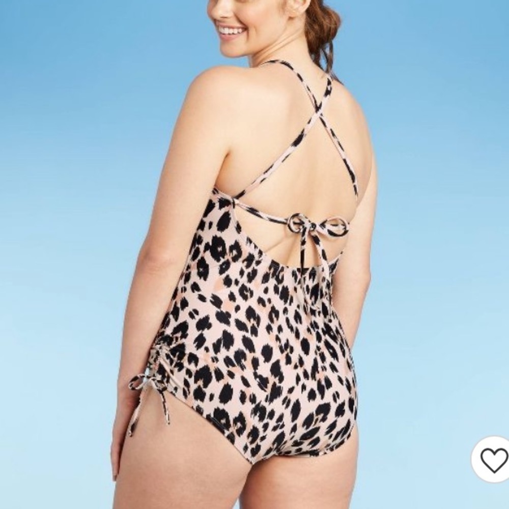 Kona Sol Women's Modern Medium Coverage One Piece Swimsuit - Leopard Print - Picture 16 of 16